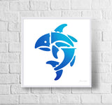 Fin Fish Print framed