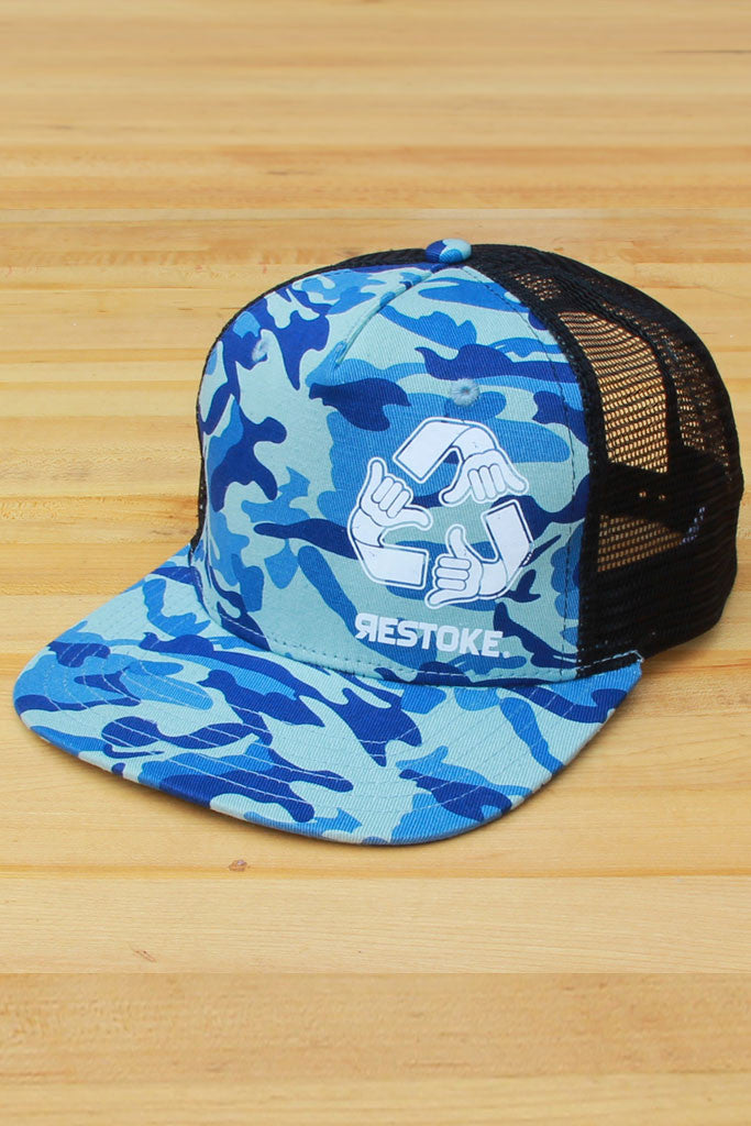 FLAT BRIM OCEAN CAMOUFLAGE SNAP BACK