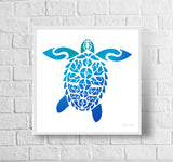 Fin Turtle print framed