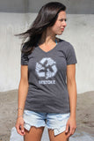 Womens Restoke Charcoal V-Neck Tee